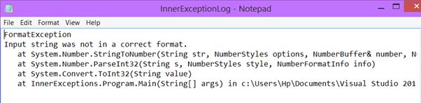 stacktrace of the exception
